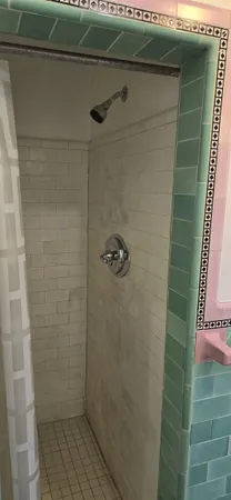 a bathroom with a shower