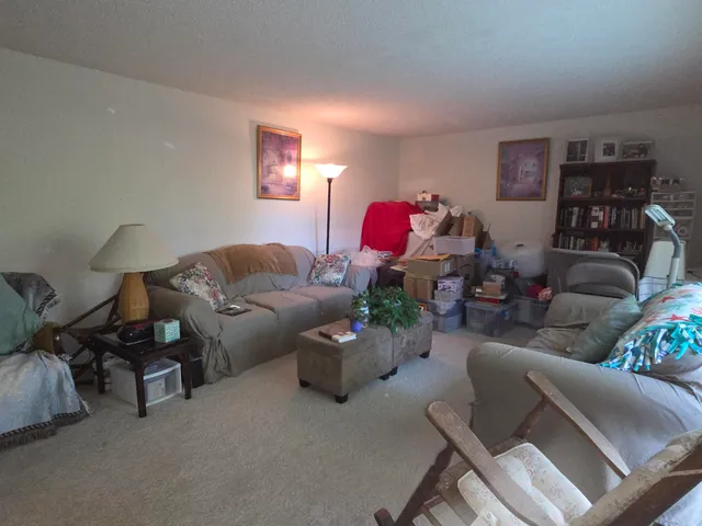 a living room with furniture and a couch