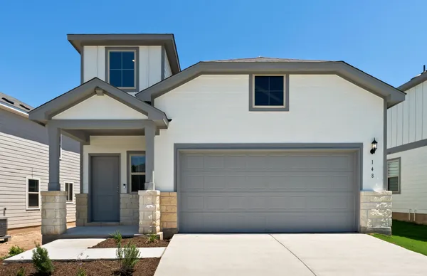 a view of a house with a garage