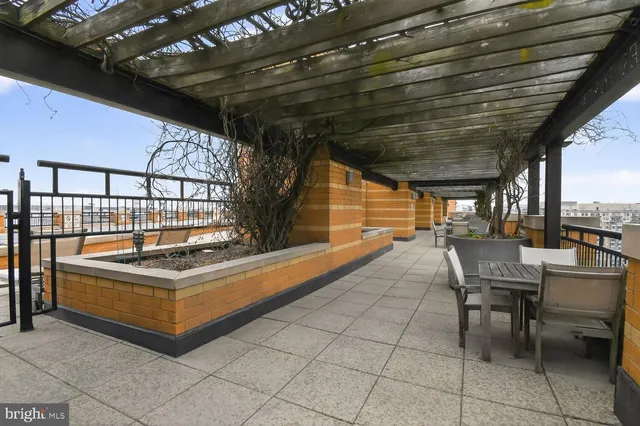 a sitting area with of furniture