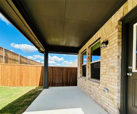 a view of balcony with flat screen tv