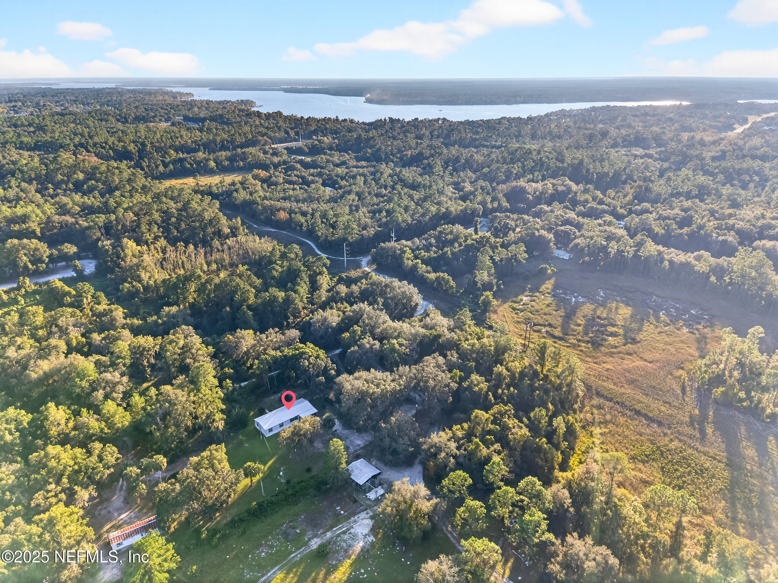 an aerial view of multiple house
