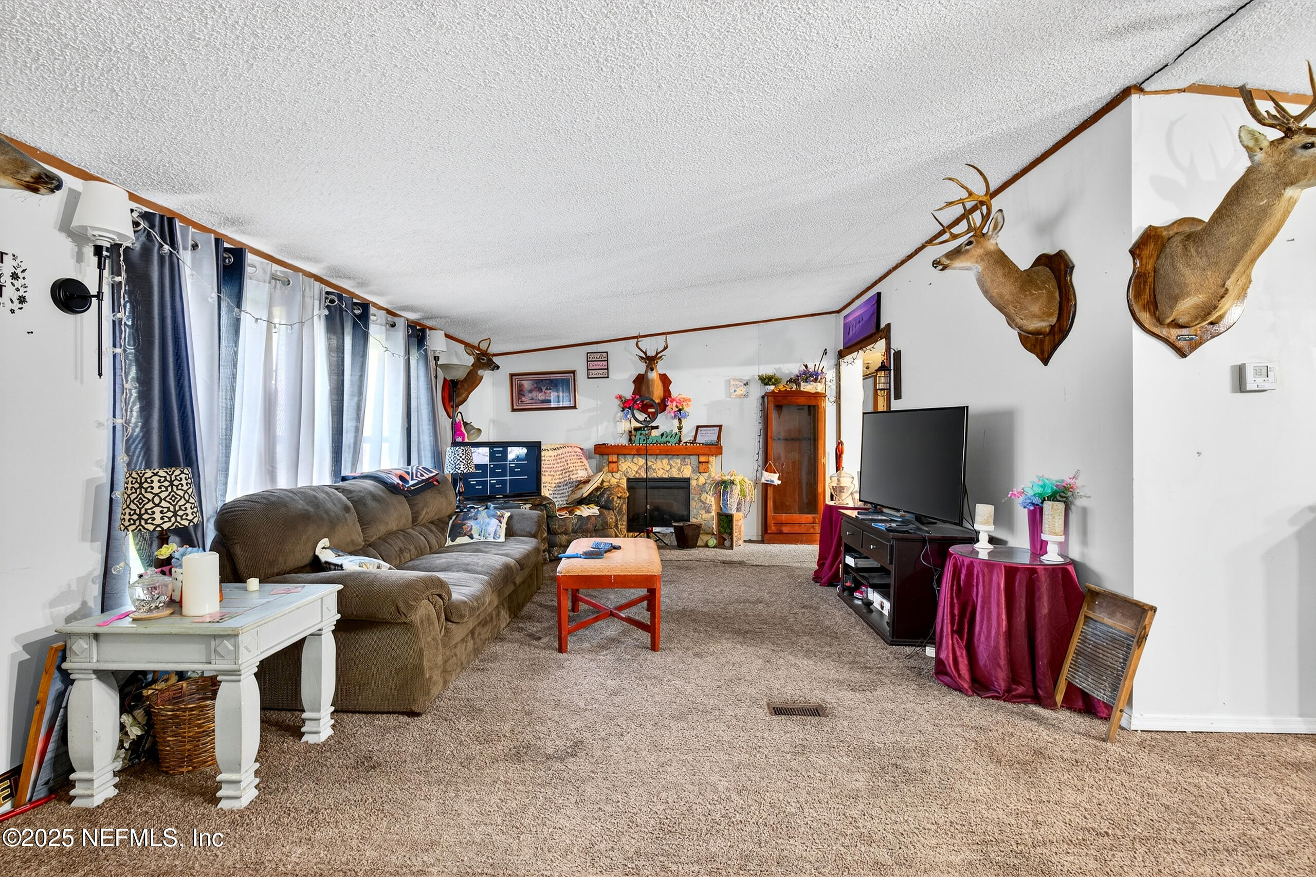 133 Rainbow Road Crescent City, FL 32112 - Photo 17 of 31 a living room with furniture a flat screen tv and gym equipment