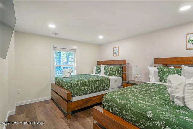 a view of a lake with a mountain in the background