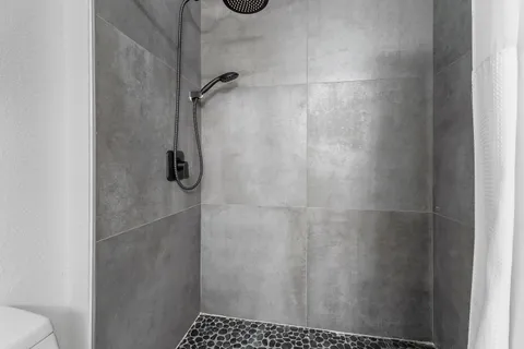 a bathroom with a shower