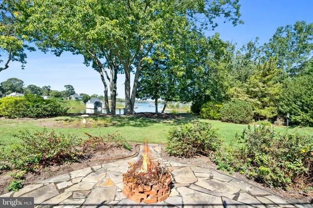 a view of a lake with a city