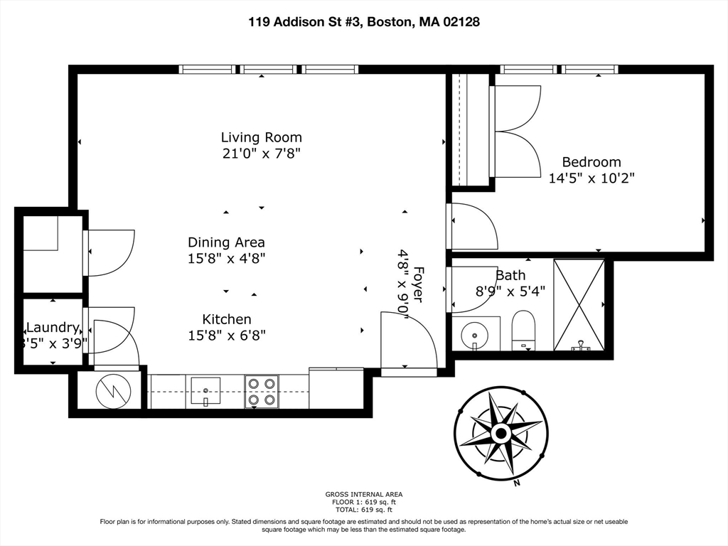 119-121 Addison Street, Unit 3 Boston, MA 02128 - Photo 7 of 13 a picture of a black and white photo