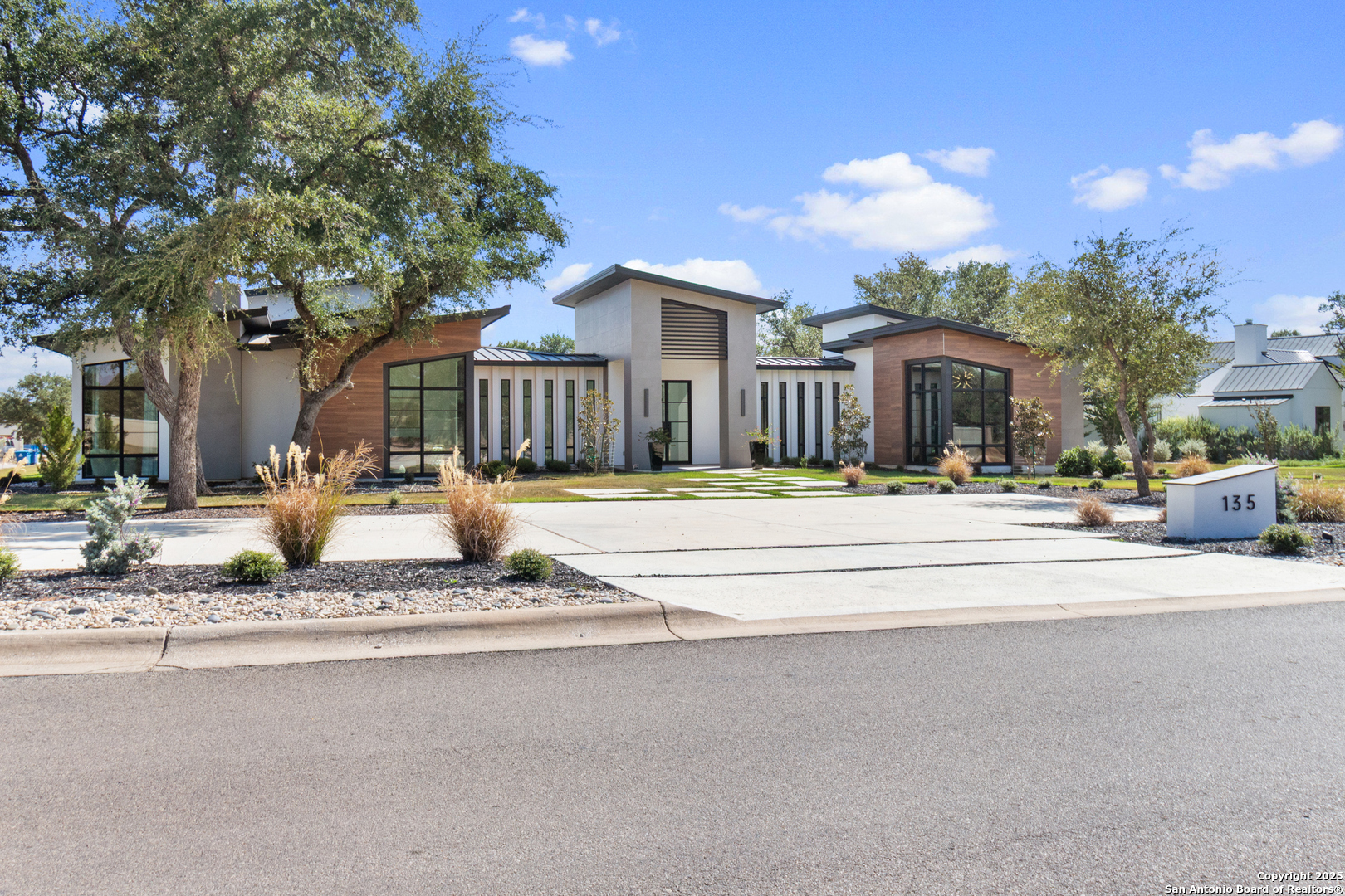 a view of street with houses