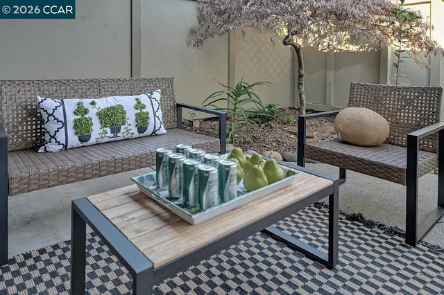 a view of outdoor space with seating area