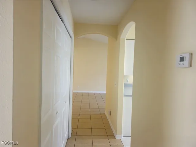 a view of hallway with shower