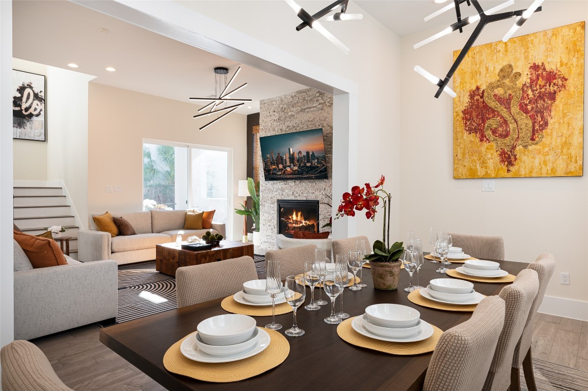 913 Thompson Street Houston, TX 77007 - Photo 11 of 49 a living room with furniture and a fireplace