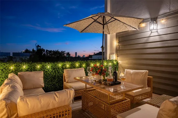 a view of a couches in a patio