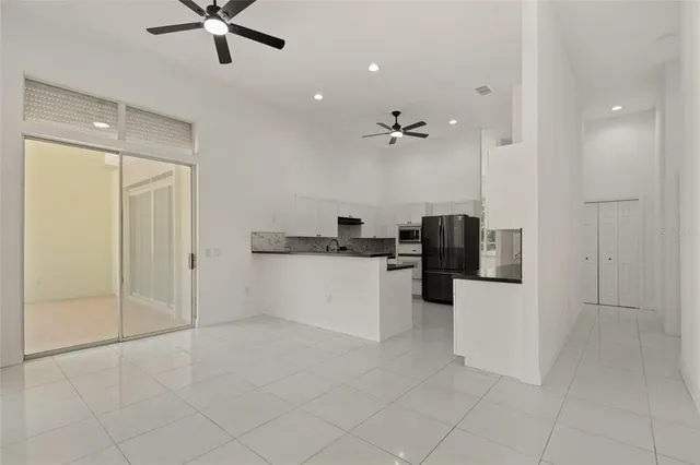 a bathroom with a sink vanity and a mirror