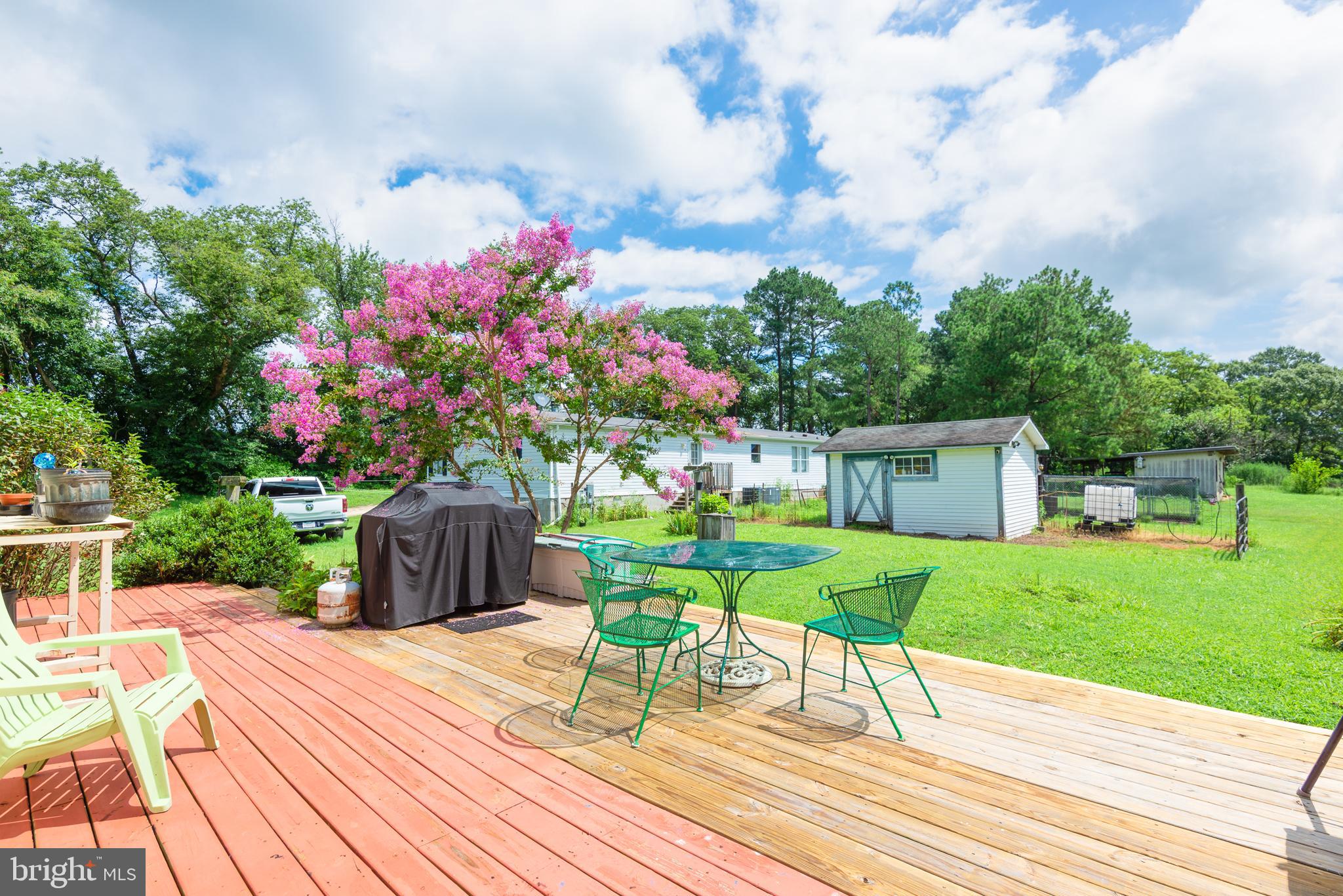 146 Bear Pond Road Marydel, MD 21649 - Photo 27 of 29 a view of a house with a yard and table chairs