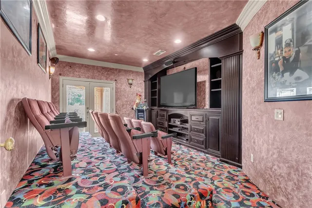 a bedroom with furniture and a fireplace