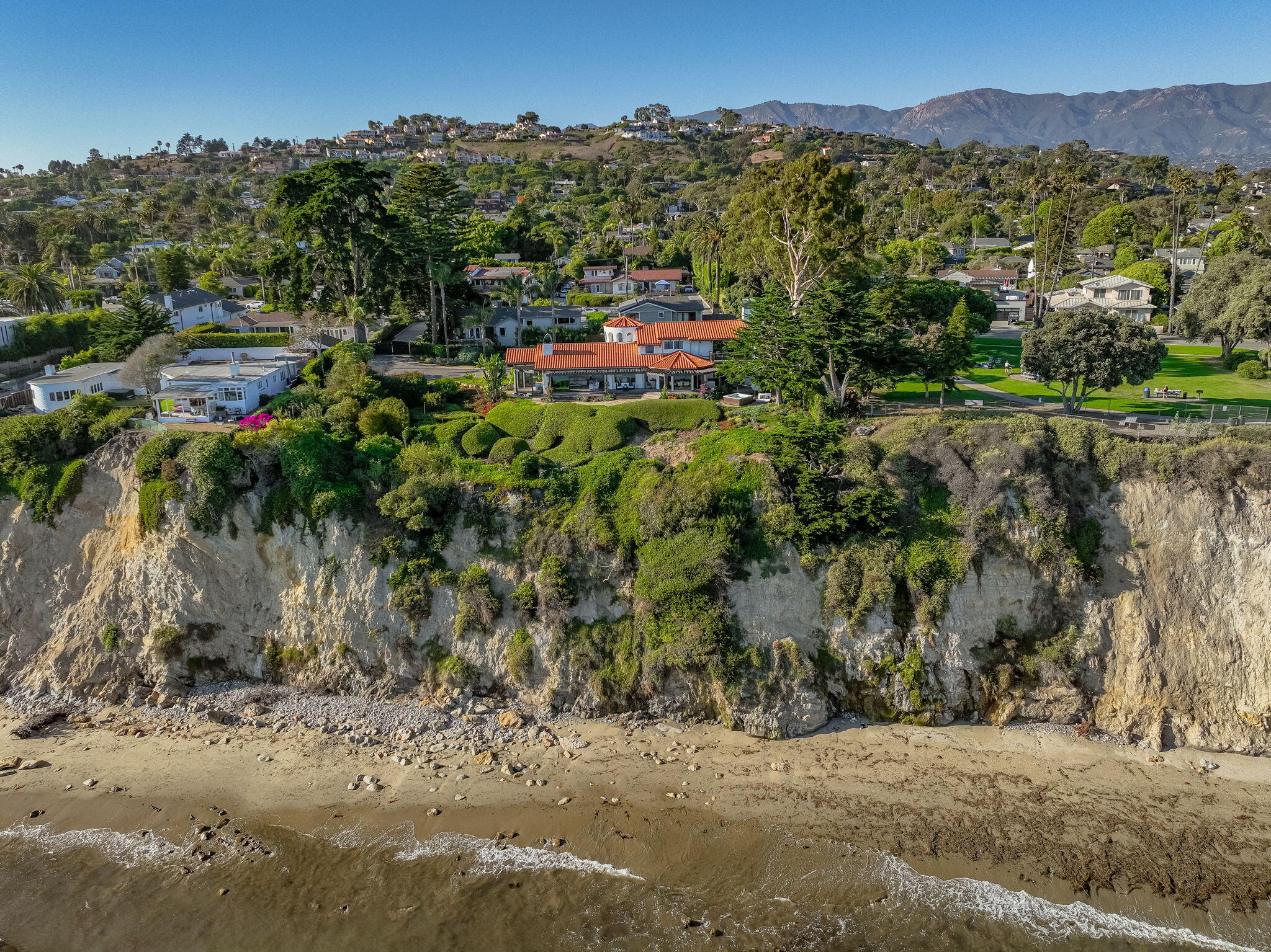 1409 Shoreline Drive Santa Barbara, CA 93109 - Photo 32 of 37 a view of a town with mountains in the background
