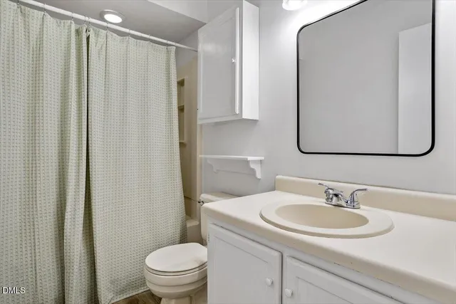 a bathroom with a sink toilet and a mirror