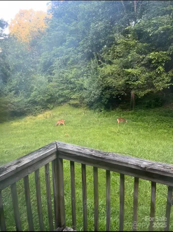a view of lake from a balcony