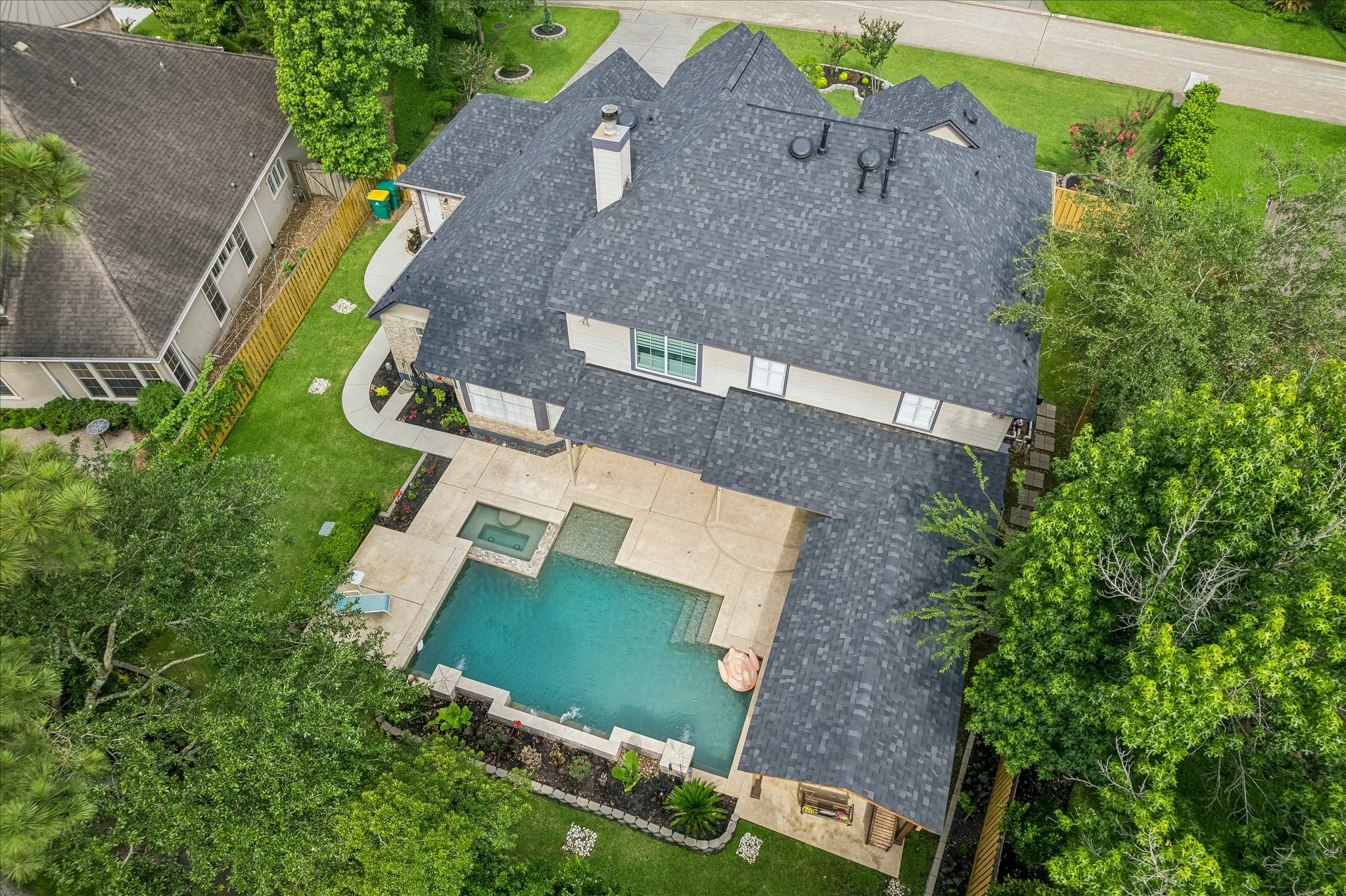15 West Beckonvale Circle The Woodlands, TX 77382 - Photo 43 of 44 This aerial view highlights the property surrounded by mature trees. Zoned to exemplary schools and just steps away from the Beckonvale park!