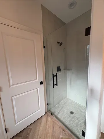 a bathroom with a shower