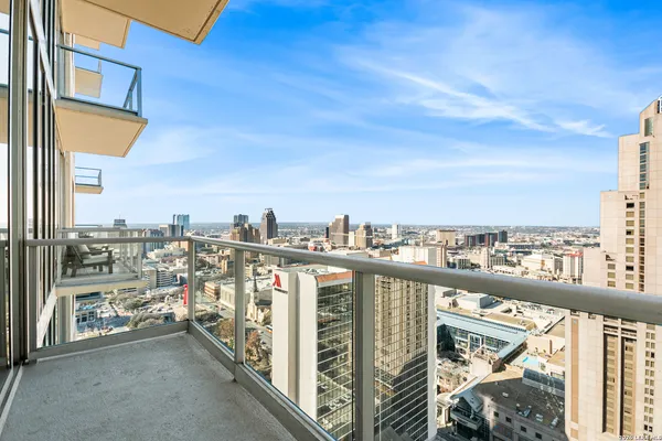 a view of city from balcony