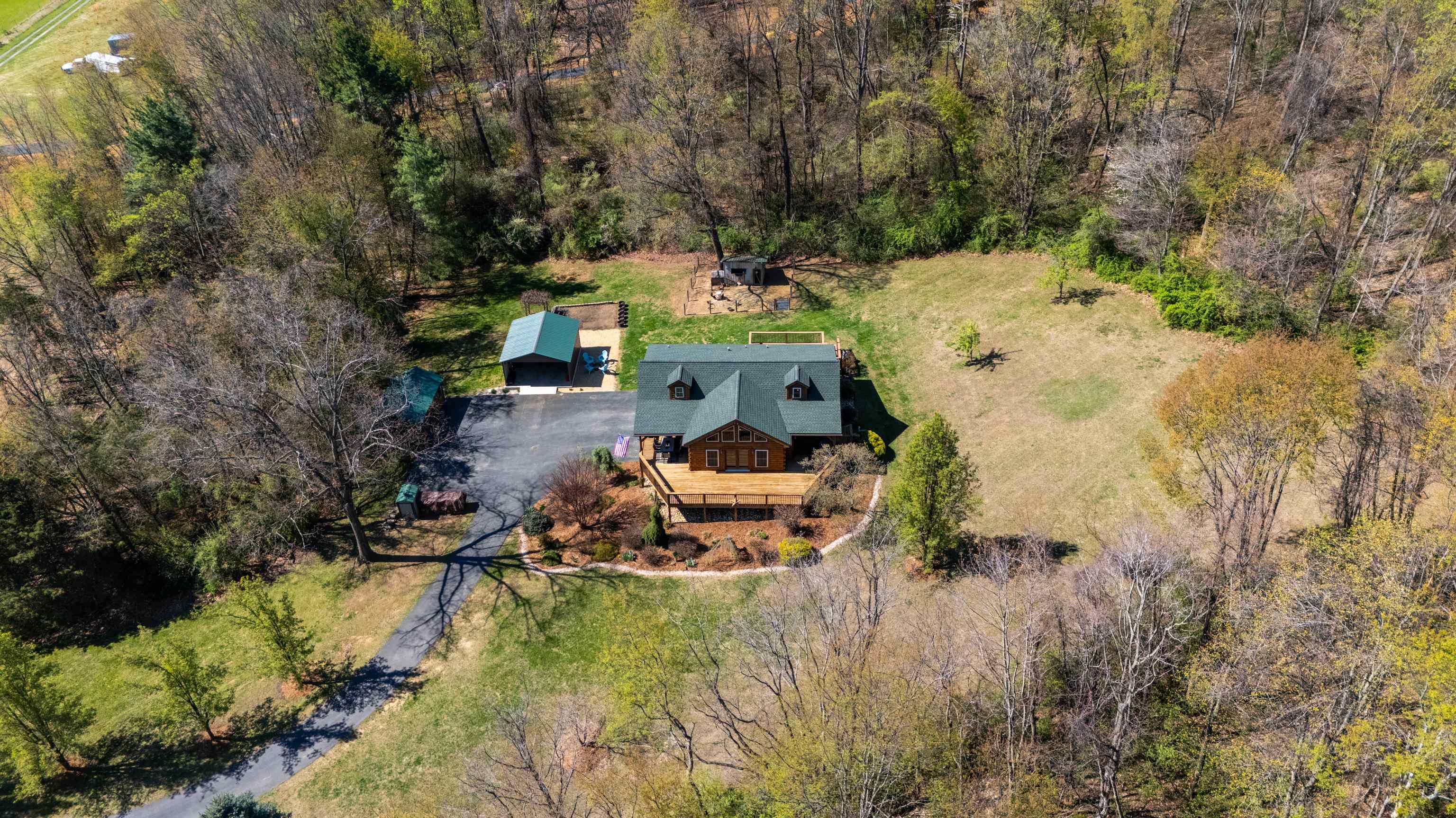115 Spring Crossing Lane Steeles Tavern, VA 24476 - Photo 66 of 74 an aerial view of a house with yard swimming pool and outdoor seating