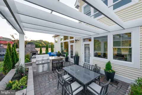 a outdoor space with chairs