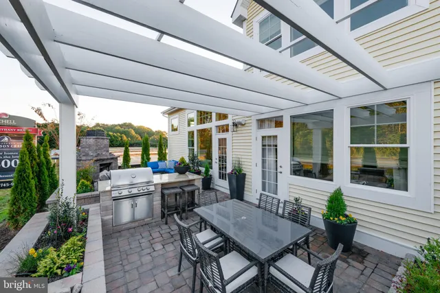 a outdoor space with chairs