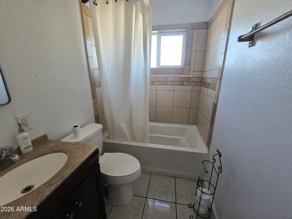 a bathroom with a window