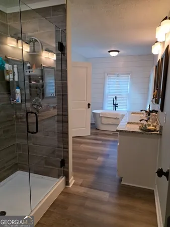 a bathroom with a shower