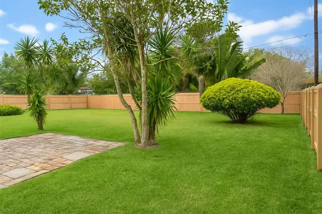a view of an outdoor space with a garden