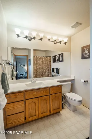 a bathroom with a sink a mirror and a toilet