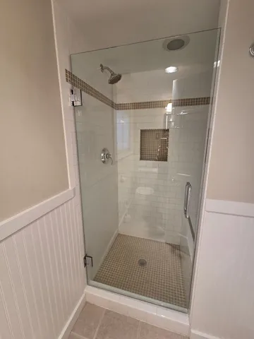 a bathroom with a shower