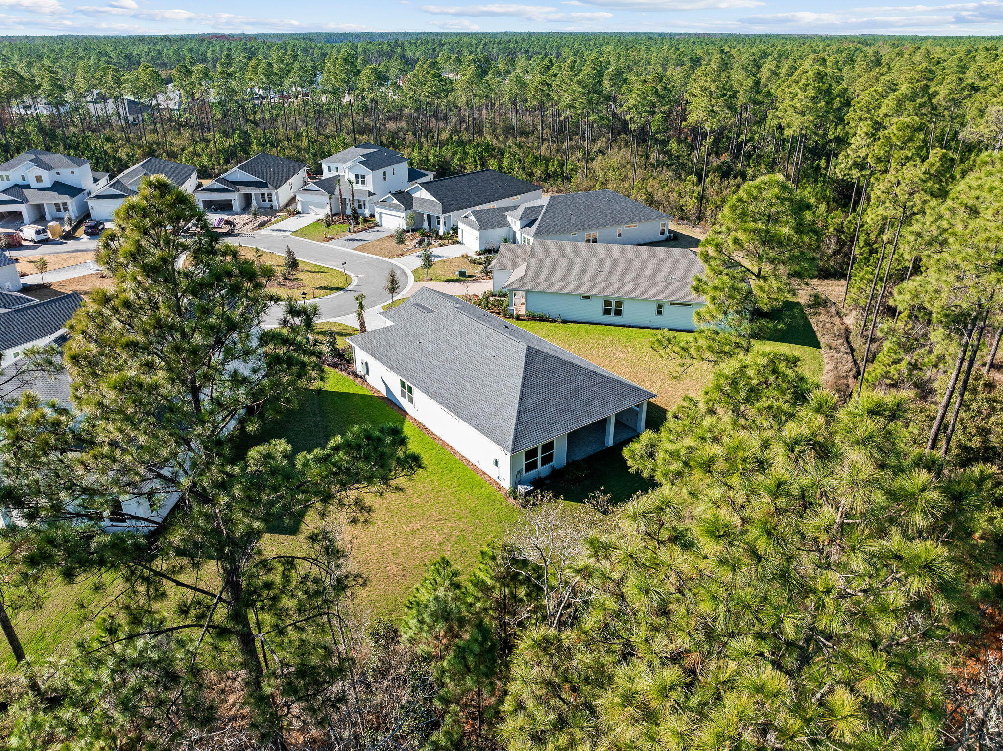 58 Ferndale Court Inlet Beach, FL 32461 - Photo 32 of 37 an aerial view of a house with yard swimming pool and outdoor seating