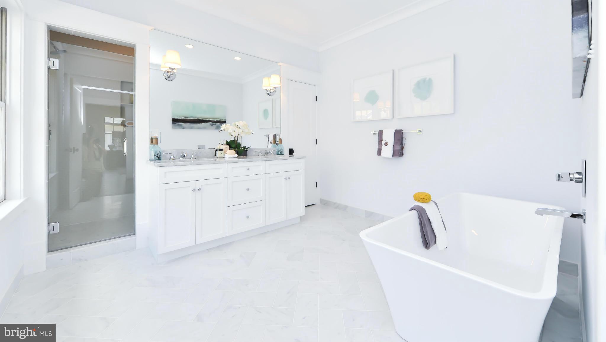 2735 Lorcom Lane Arlington, VA 22207 - Photo 18 of 30 a bathroom with a bathtub sink and mirror