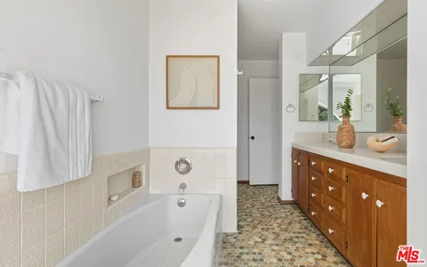 a view of mirror with sitting space