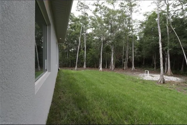 a garden view with a space