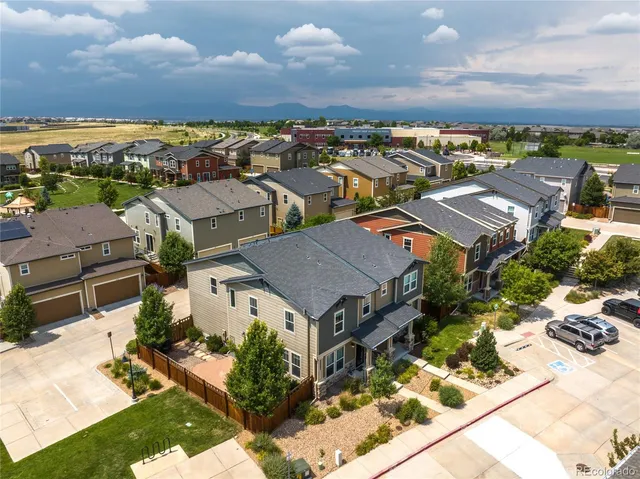 an aerial view of multiple house