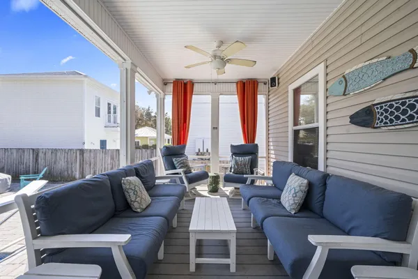 a view of a livingroom with furniture and window