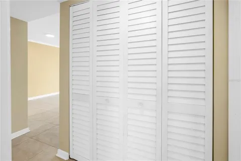 a view of a balcony with wooden floor