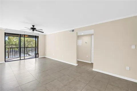 a view of an empty room and a gallery