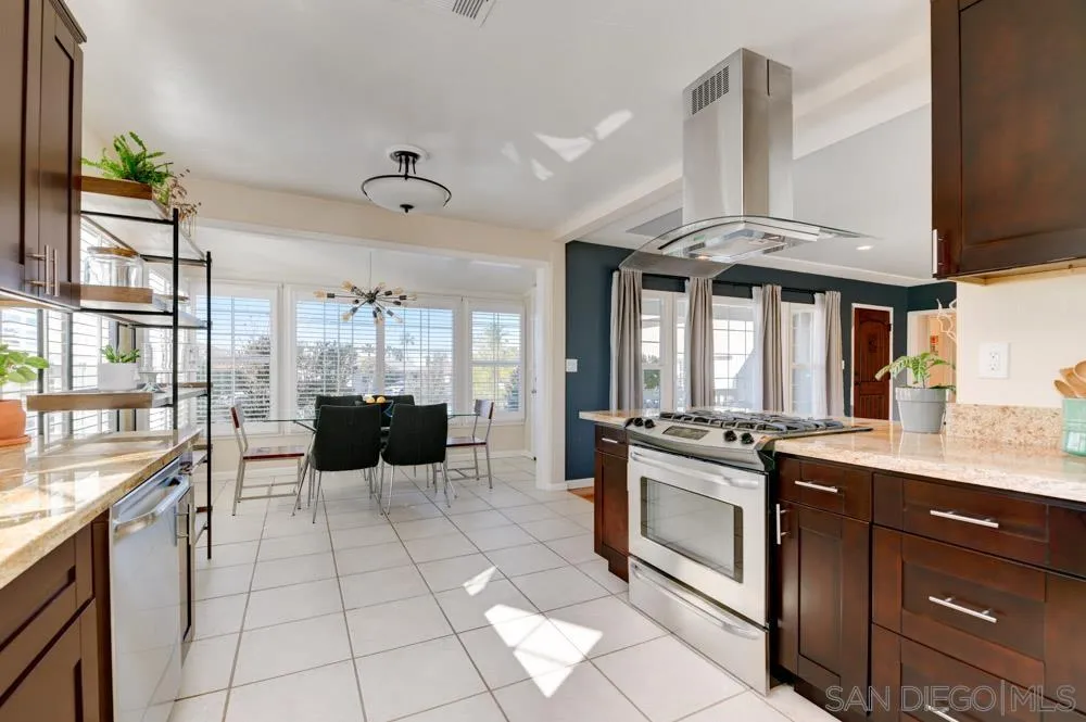 6244 Lorca Drive San Diego, CA 92115 - Photo 10 of 25 a kitchen with stainless steel appliances granite countertop a stove a sink and a refrigerator