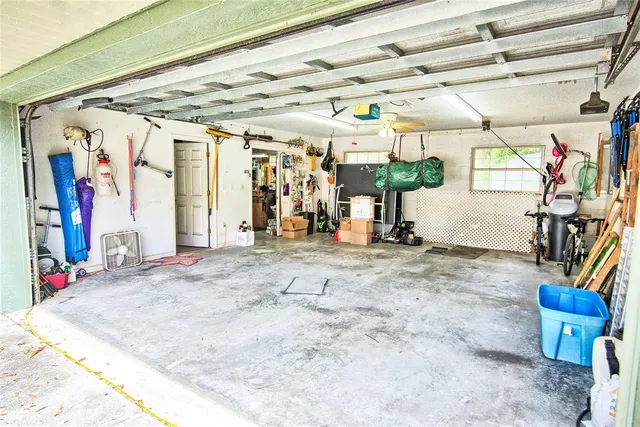 a view of a garage