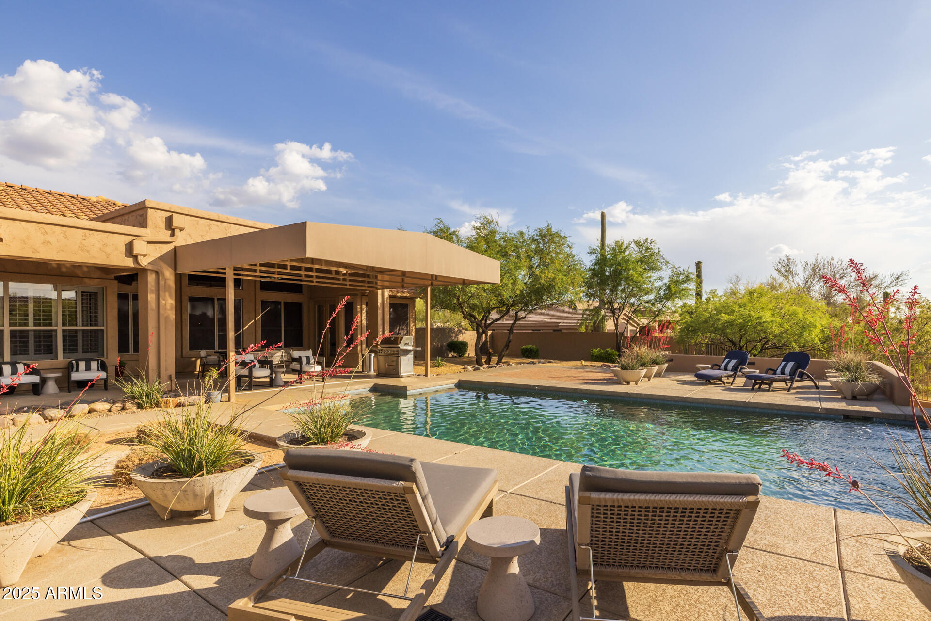 7474 East Red Bird Road Scottsdale, AZ 85266 - Photo 40 of 40 a view of a patio with couches chairs and potted plants