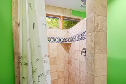 a bathroom with a shower