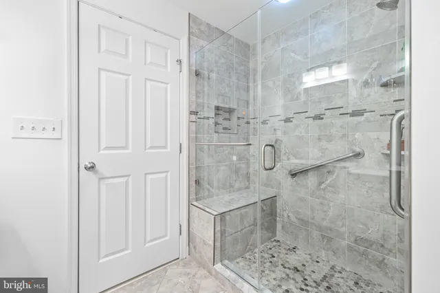 a bathroom with a shower