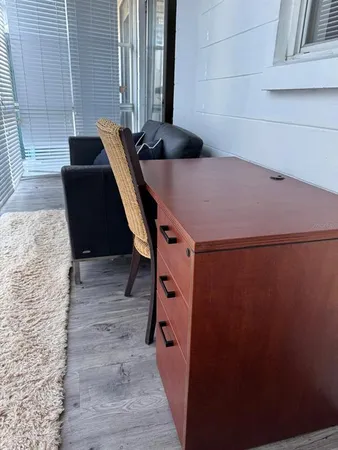 a living room with furniture
