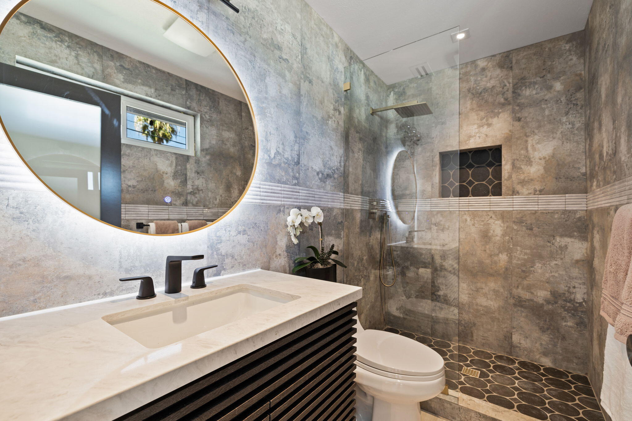 68175 Terrace Road Cathedral City, CA 92234 - Photo 45 of 53 a bathroom with a sink a toilet and shower