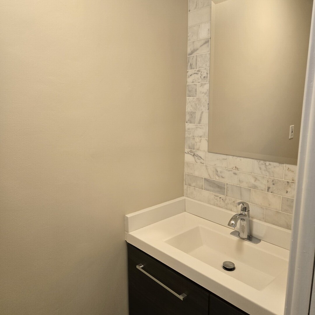 1817 West Touhy Avenue, Unit 2E Park Ridge, IL 60068 - Photo 8 of 19 a bathroom with a sink and a mirror
