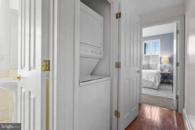a bathroom with a glass door shower